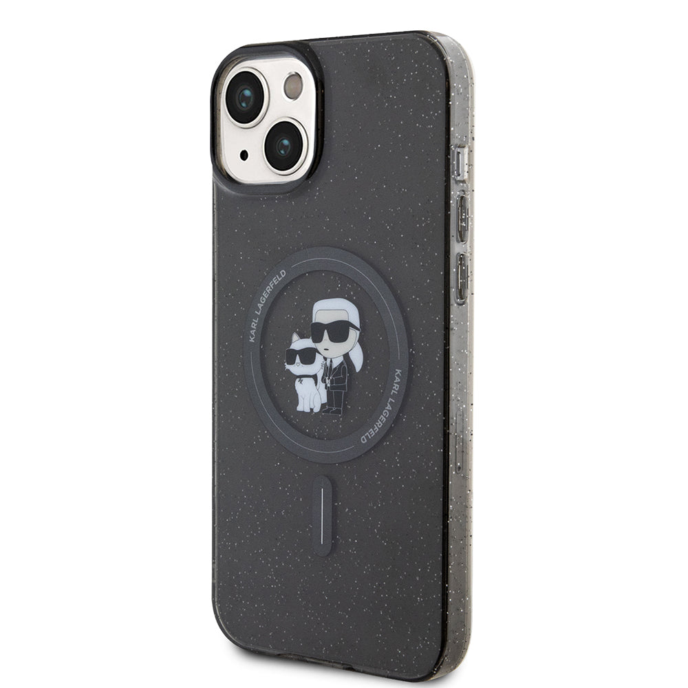 MagSafe cover til Apple iPhone 15 Plus, Karl Lagerfeld, Glitter, Sort