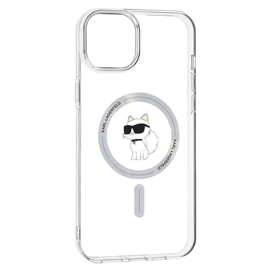 MagSafe Case for Apple iPhone 15 Plus / 14 Plus, Karl Lagerfeld, IML Choupette, Transparent
