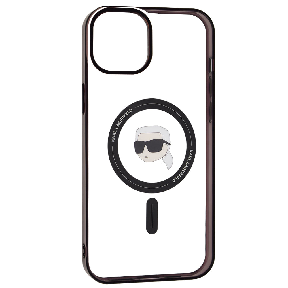 MagSafe cover til Apple iPhone 15 Plus, Karl Lagerfeld, IML Karl's Head, Transparent
