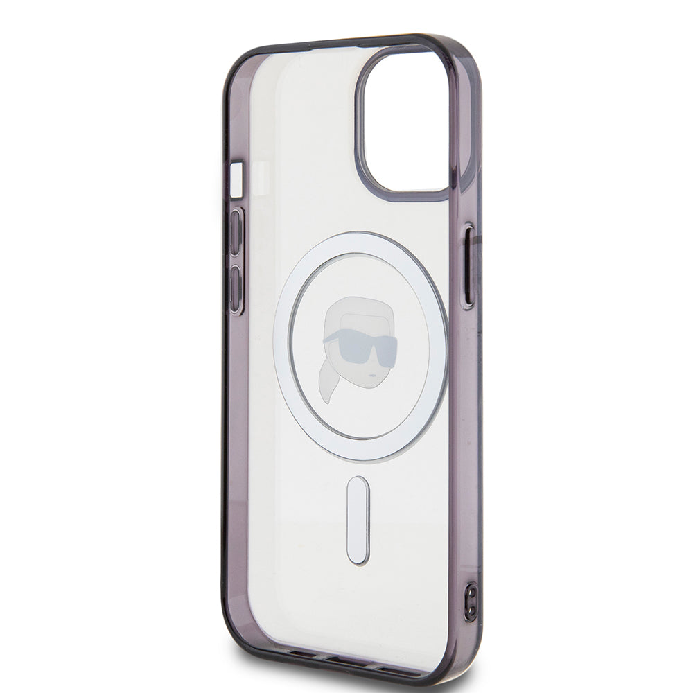 MagSafe cover til Apple iPhone 15 Plus, Karl Lagerfeld, IML Karl's Head, Transparent