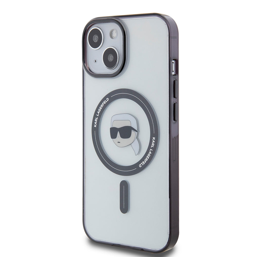 MagSafe cover til Apple iPhone 15 Plus, Karl Lagerfeld, IML Karl's Head, Transparent