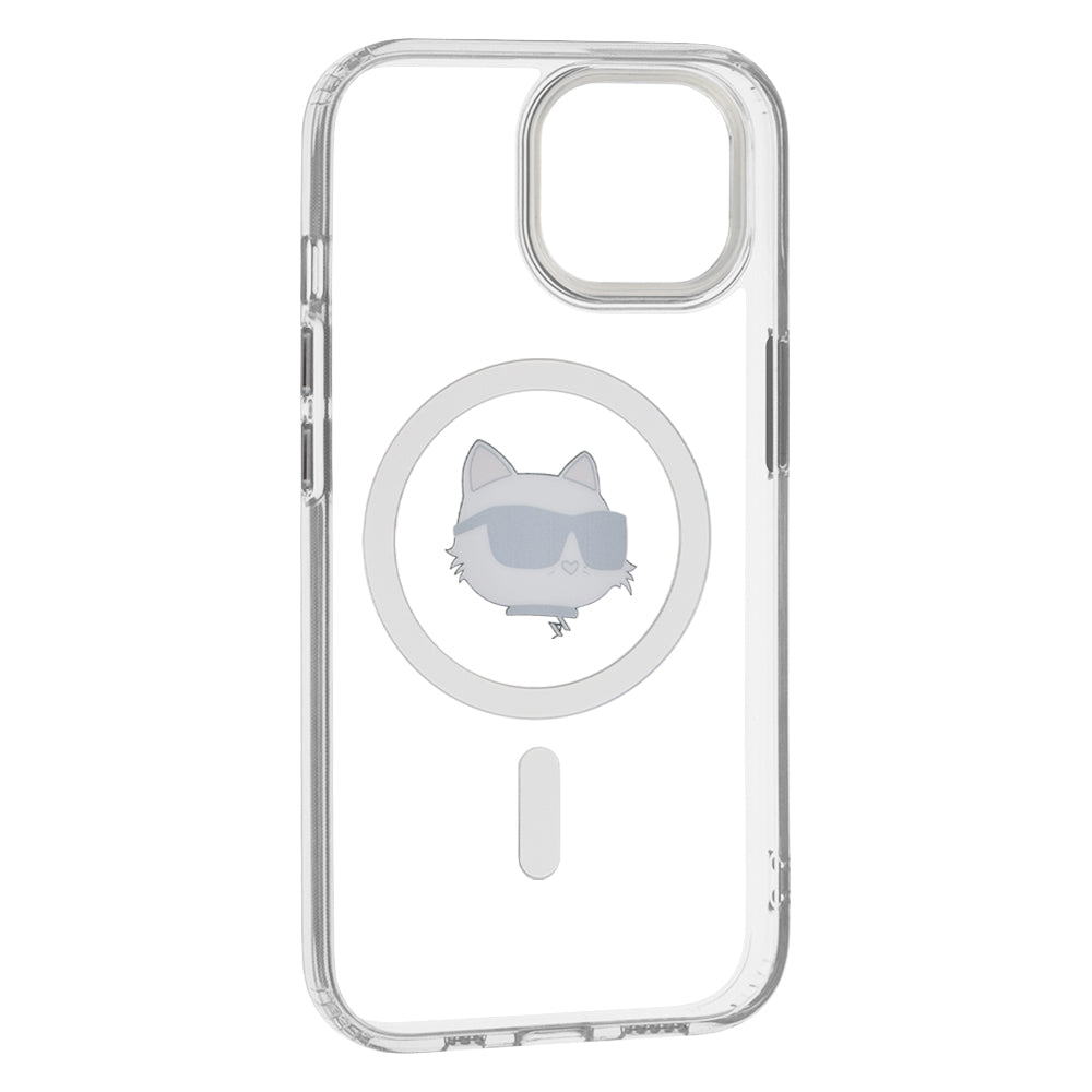 MagSafe cover til Apple iPhone 15 Plus, Karl Lagerfeld, IML Metal Choupette's Head, Hvid