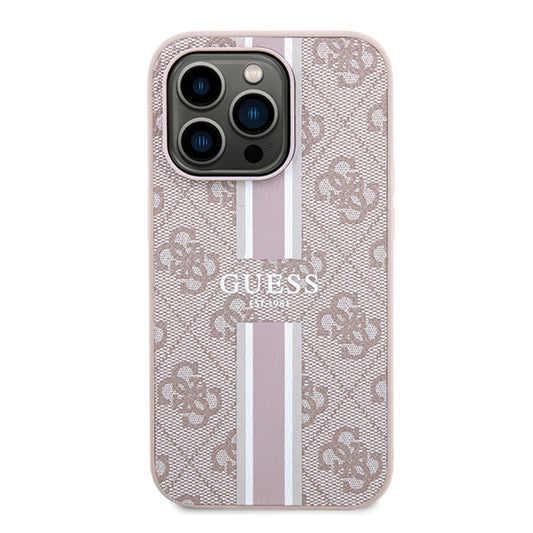 MagSafe cover til Apple iPhone 15 Pro, Guess, 4G Printed Stripes, Pink