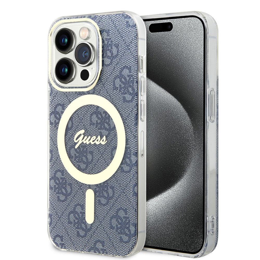 MagSafe cover til Apple iPhone 15 Pro, Guess, IML 4G, Blå