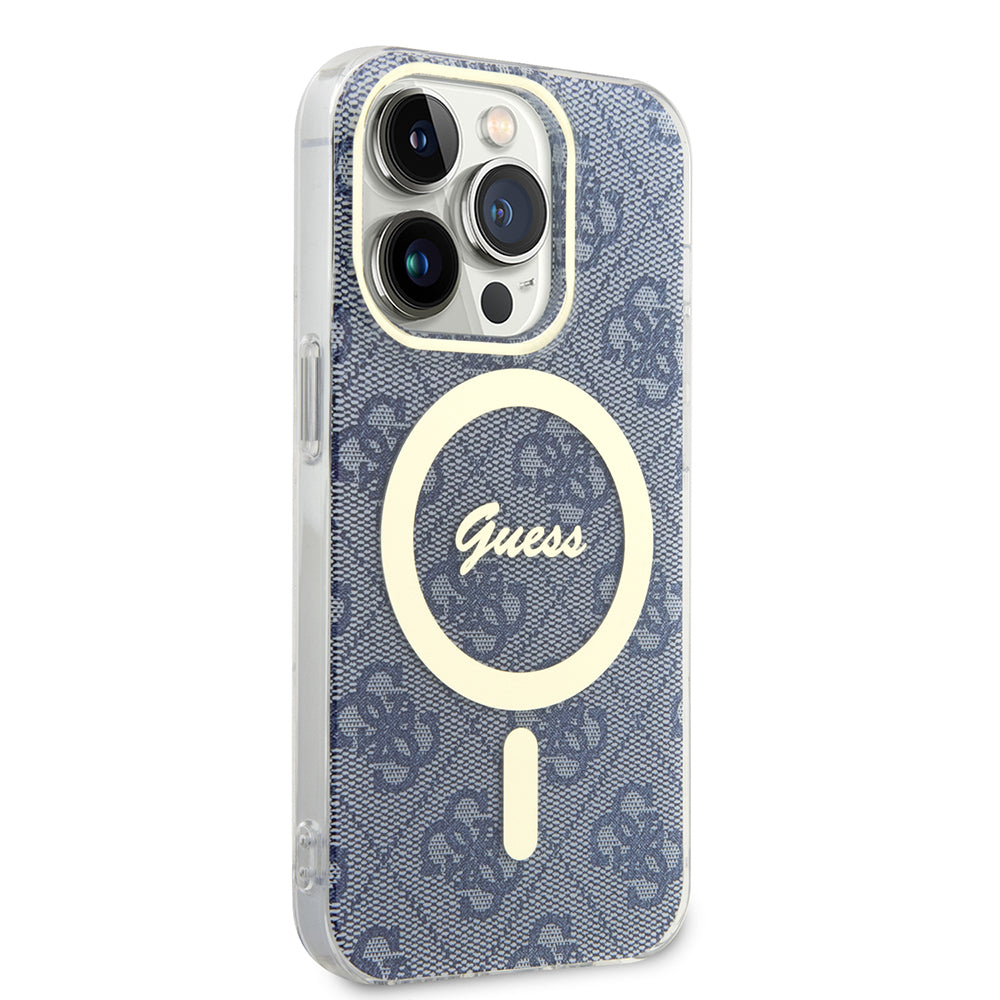 MagSafe cover til Apple iPhone 15 Pro, Guess, IML 4G, Blå