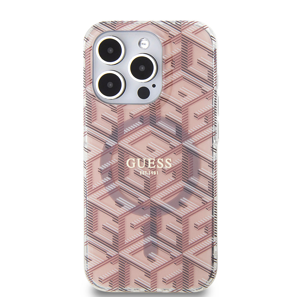 MagSafe cover til Apple iPhone 15 Pro, Guess, IML Gcube, Pink