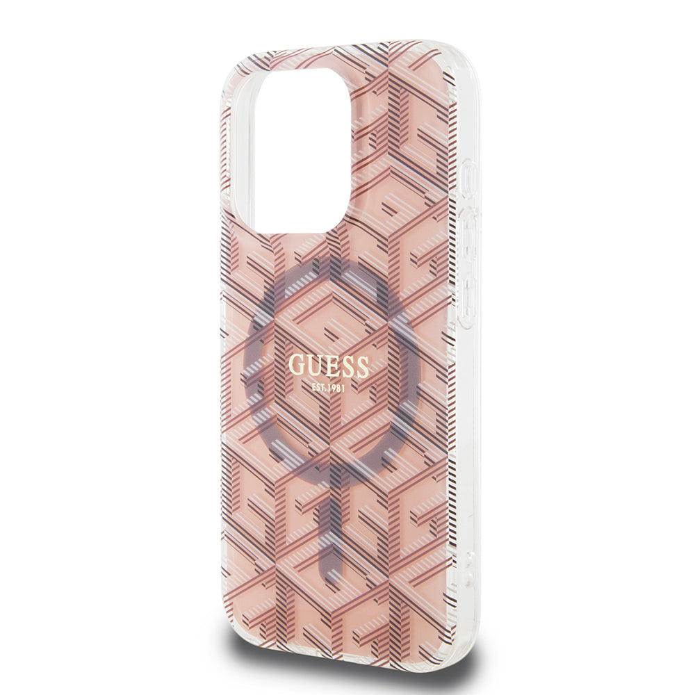 MagSafe cover til Apple iPhone 15 Pro, Guess, IML Gcube, Pink