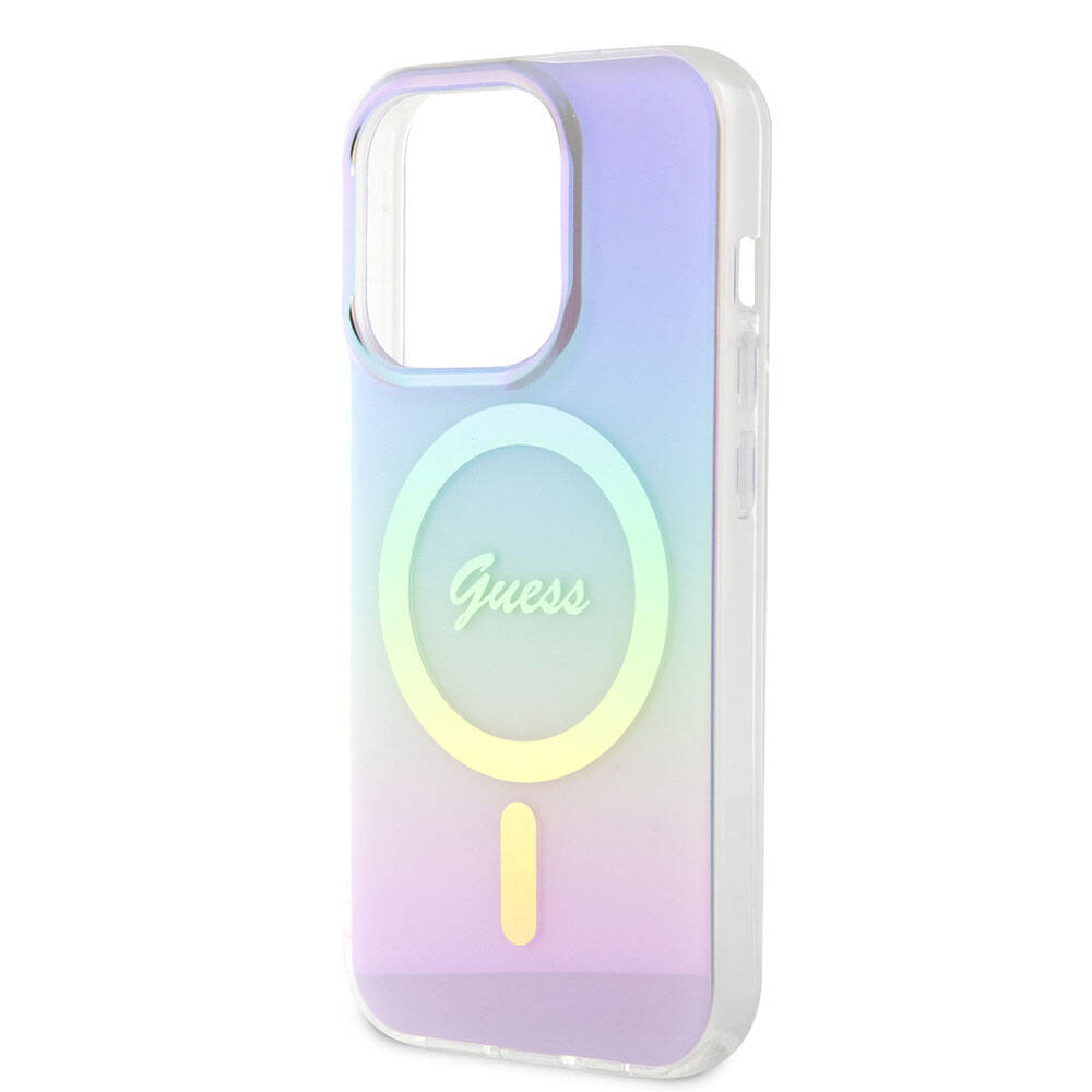 MagSafe Case for Apple iPhone 15 Pro, Guess, IML Iridescent, Purple