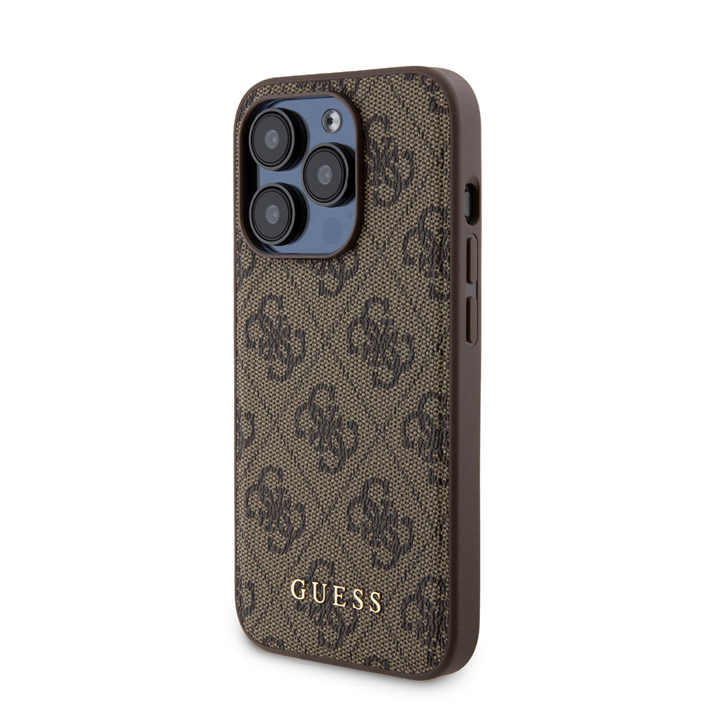 MagSafe cover til Apple iPhone 15 Pro, Guess, Powerbank 4G Metal Logo, Brun