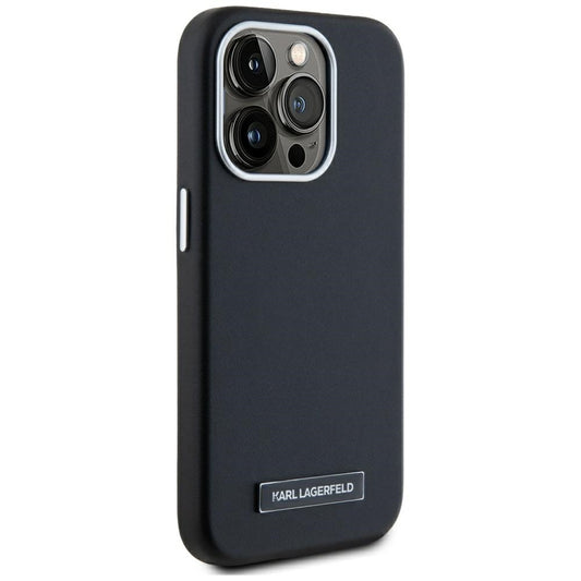 MagSafe Case for Apple iPhone 15 Pro, Karl Lagerfeld, FW Metal Plate, Black