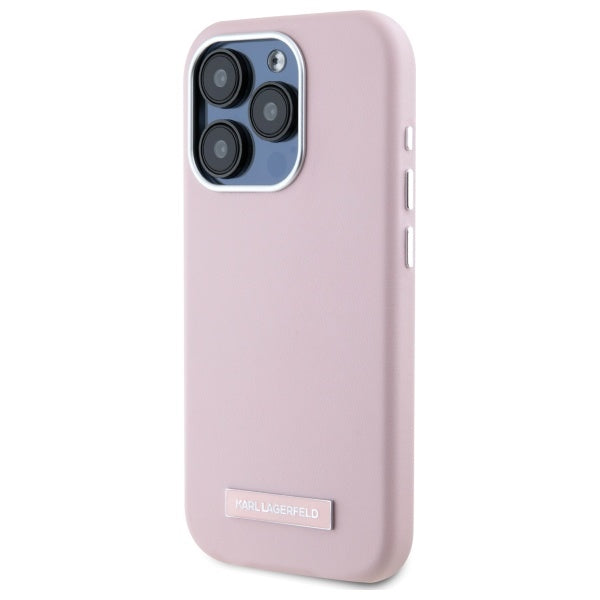 MagSafe cover til Apple iPhone 15 Pro, Karl Lagerfeld, FW Metal Plate, Pink