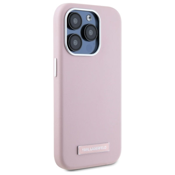 MagSafe cover til Apple iPhone 15 Pro, Karl Lagerfeld, FW Metal Plate, Pink