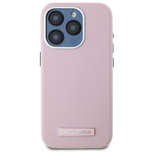MagSafe cover til Apple iPhone 15 Pro, Karl Lagerfeld, FW Metal Plate, Pink