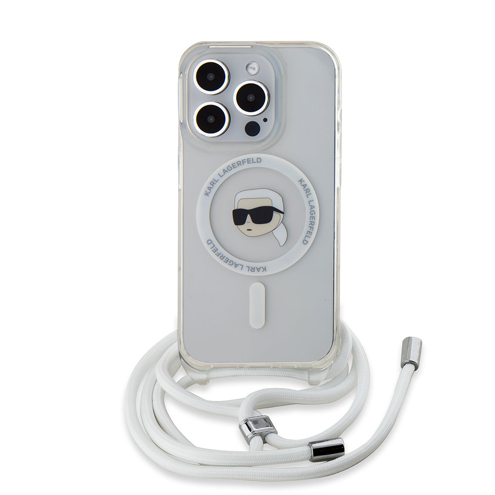 MagSafe cover til Apple iPhone 15 Pro, Karl Lagerfeld, IML Crossbody Karl's Head, Transparent