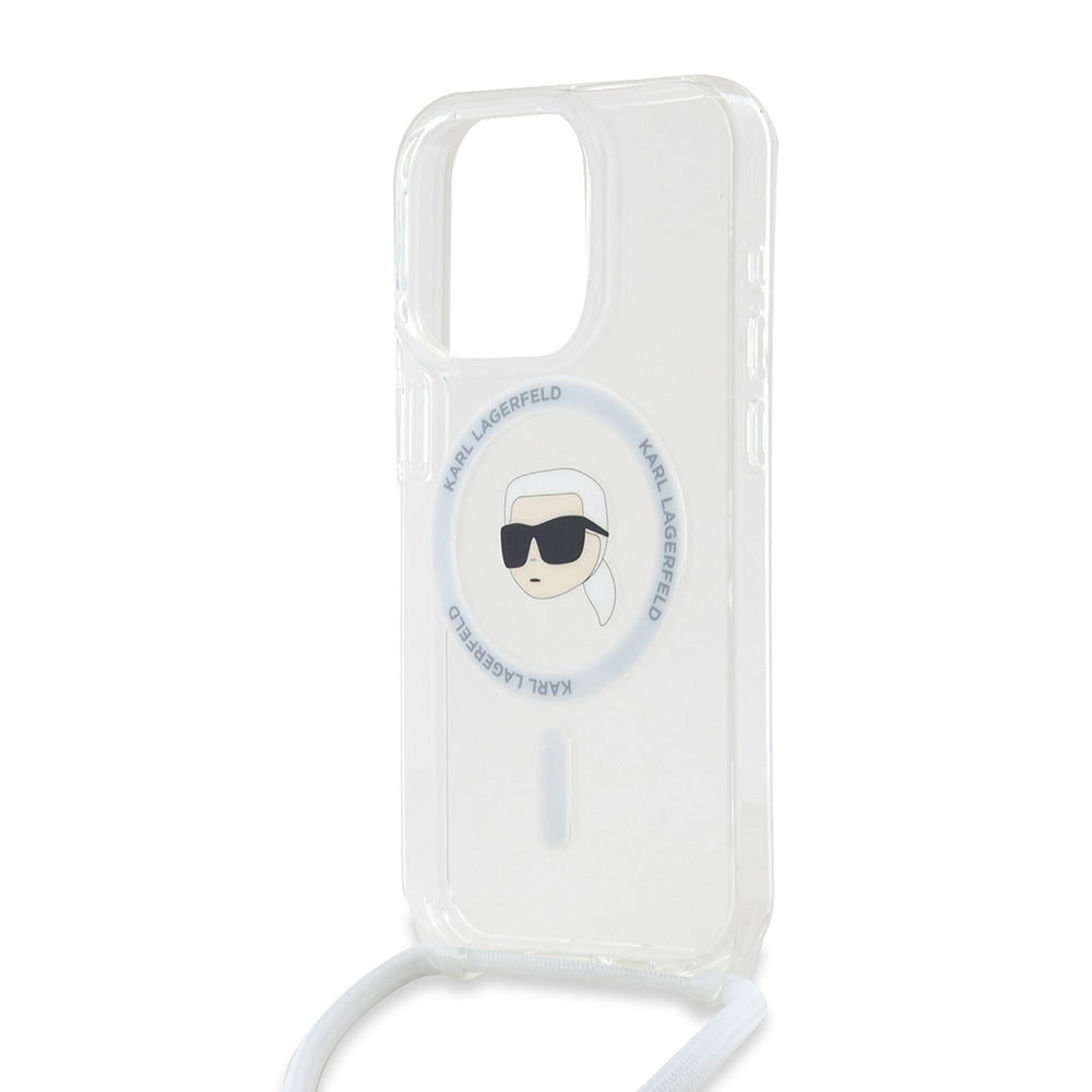 MagSafe cover til Apple iPhone 15 Pro, Karl Lagerfeld, IML Crossbody Karl's Head, Transparent