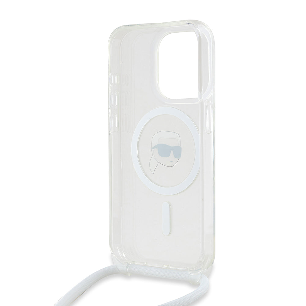 MagSafe cover til Apple iPhone 15 Pro, Karl Lagerfeld, IML Crossbody Karl's Head, Transparent