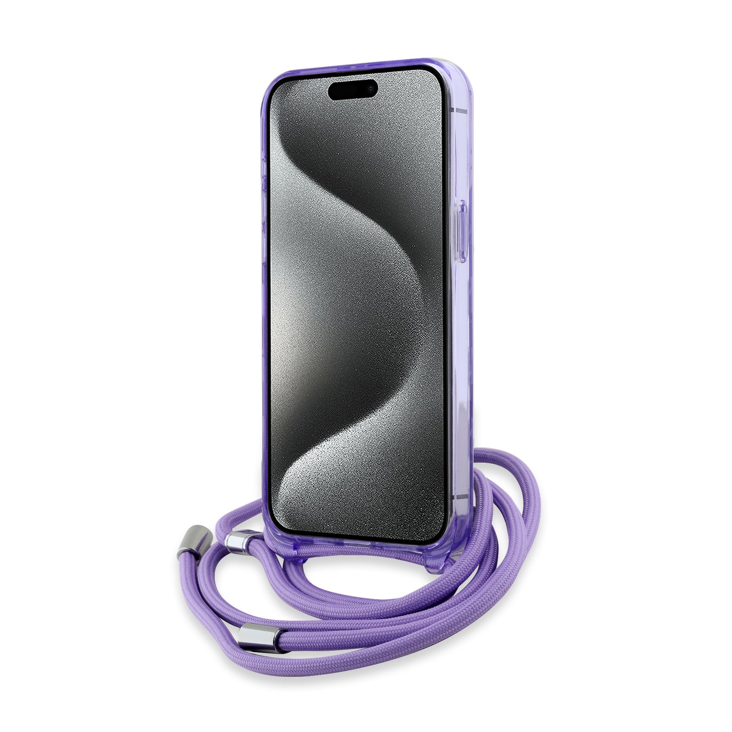 MagSafe cover til Apple iPhone 15 Pro, Karl Lagerfeld, IML Crossbody Monogram Karl & Choupette's Heads, Lilla