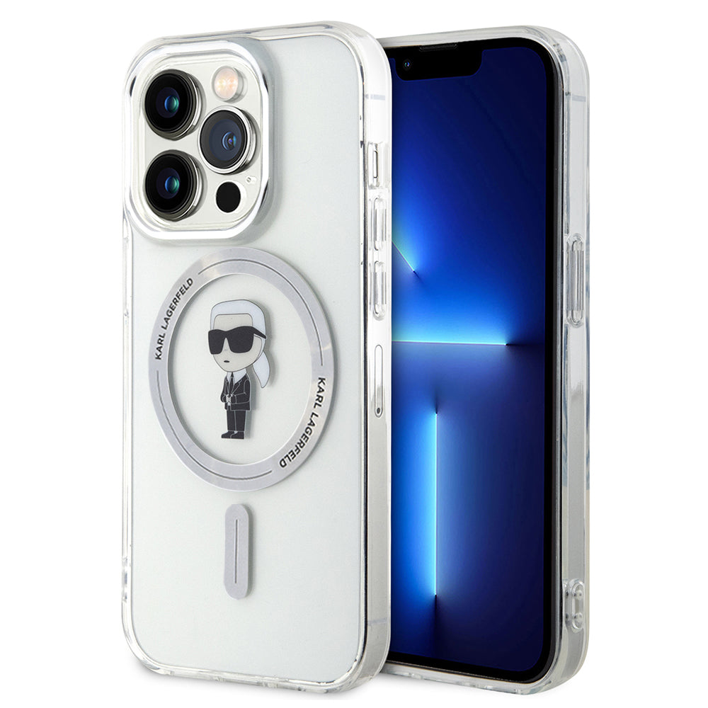 MagSafe cover til Apple iPhone 15 Pro, Karl Lagerfeld, IML Ikonik Karl, Gennemsigtig