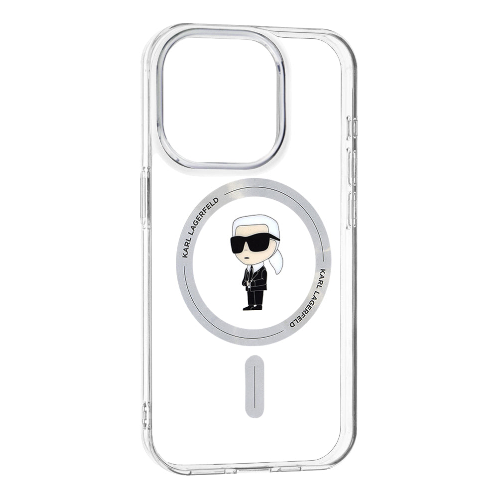 MagSafe cover til Apple iPhone 15 Pro, Karl Lagerfeld, IML Ikonik Karl, Gennemsigtig