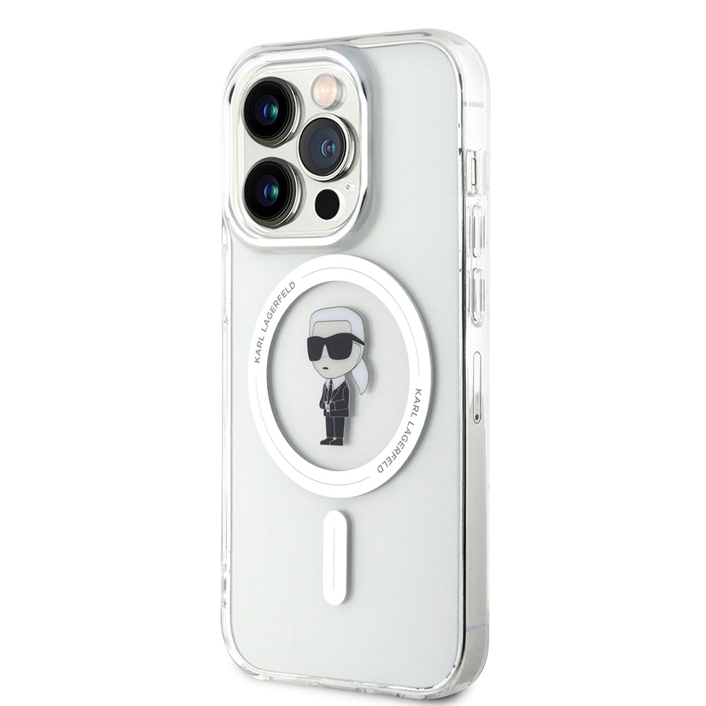 MagSafe cover til Apple iPhone 15 Pro, Karl Lagerfeld, IML Ikonik Karl, Gennemsigtig