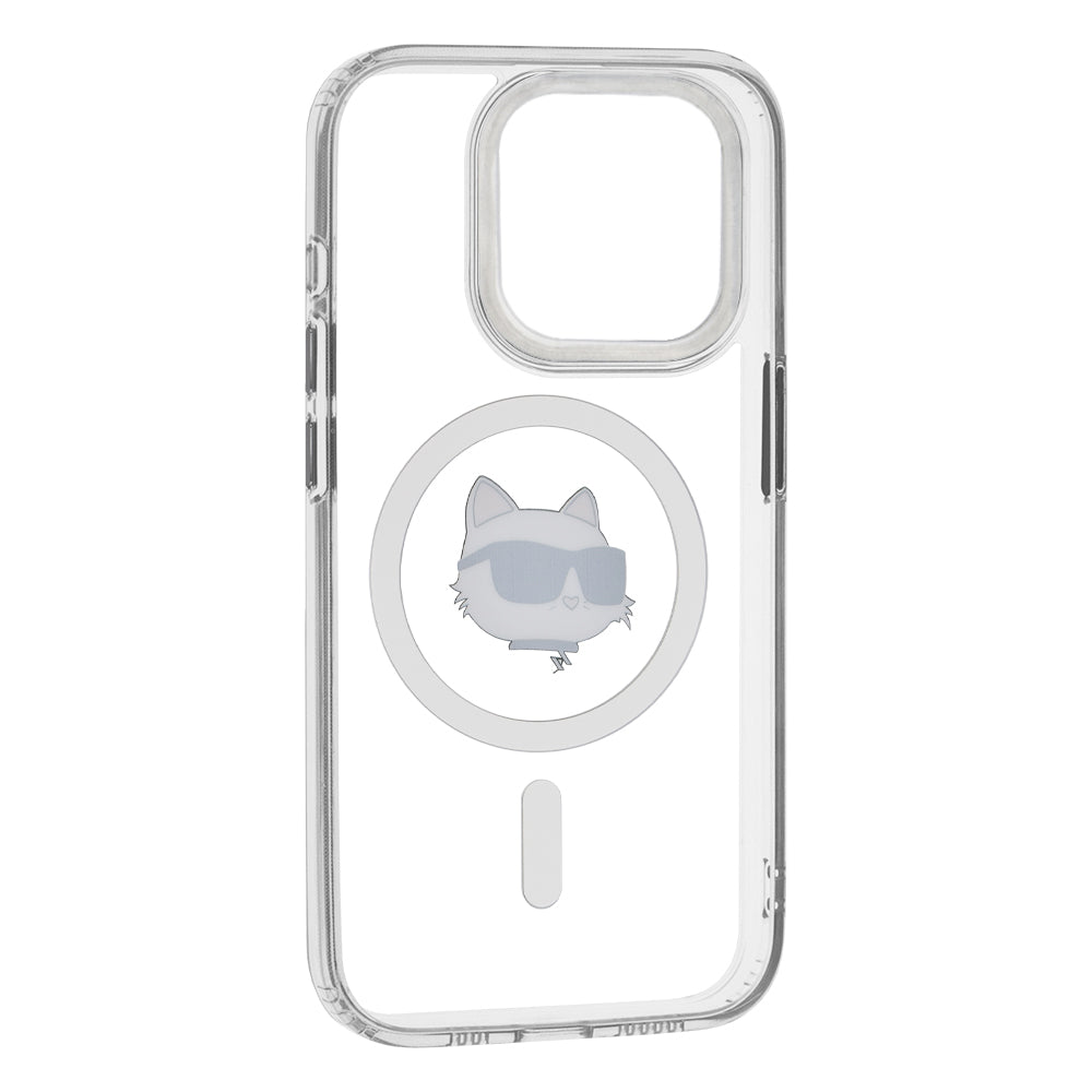 MagSafe cover til Apple iPhone 15 Pro, Karl Lagerfeld, IML Metal Choupette's Head, Hvid