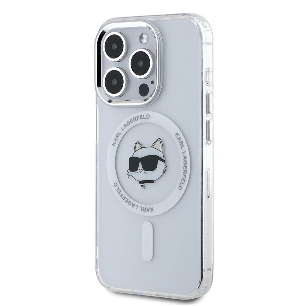 MagSafe cover til Apple iPhone 15 Pro, Karl Lagerfeld, IML Metal Choupette's Head, Hvid