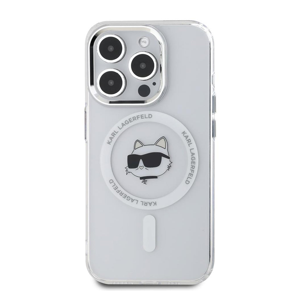 MagSafe cover til Apple iPhone 15 Pro, Karl Lagerfeld, IML Metal Choupette's Head, Hvid