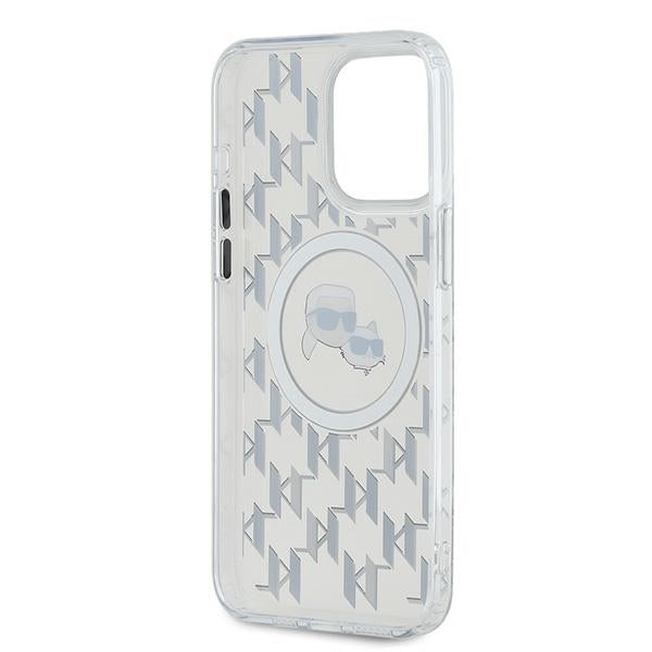 MagSafe cover til Apple iPhone 15 Pro, Karl Lagerfeld, IML Monogram Karl & Choupette's Heads, Transparent