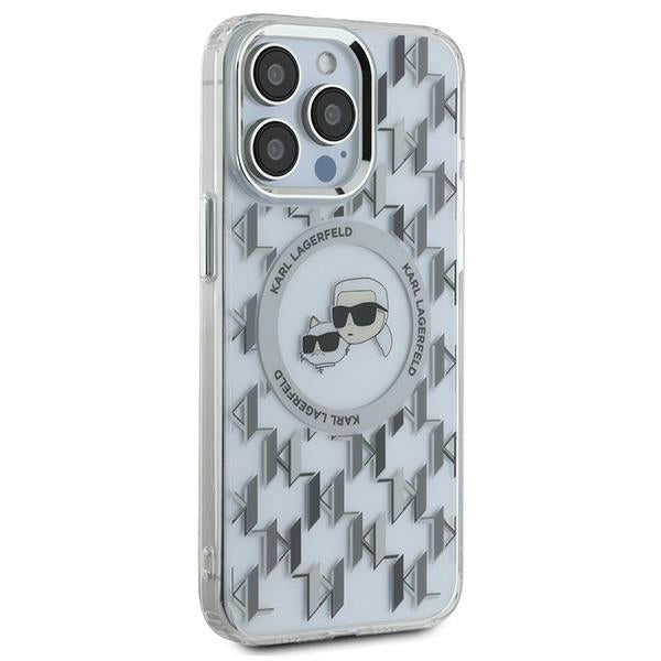 MagSafe cover til Apple iPhone 15 Pro, Karl Lagerfeld, IML Monogram Karl & Choupette's Heads, Transparent