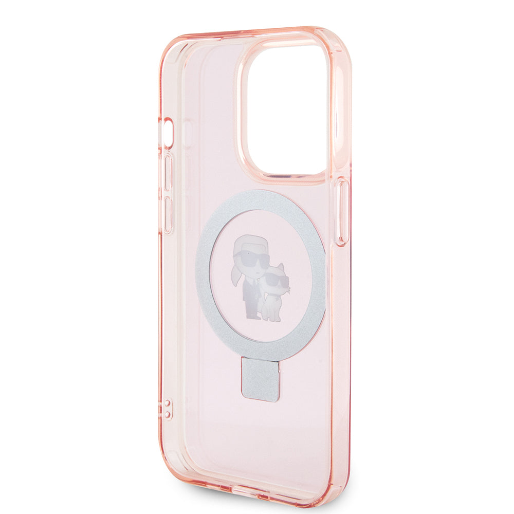 MagSafe cover til Apple iPhone 15 Pro, Karl Lagerfeld, Ring Stand Karl & Choupette, Pink