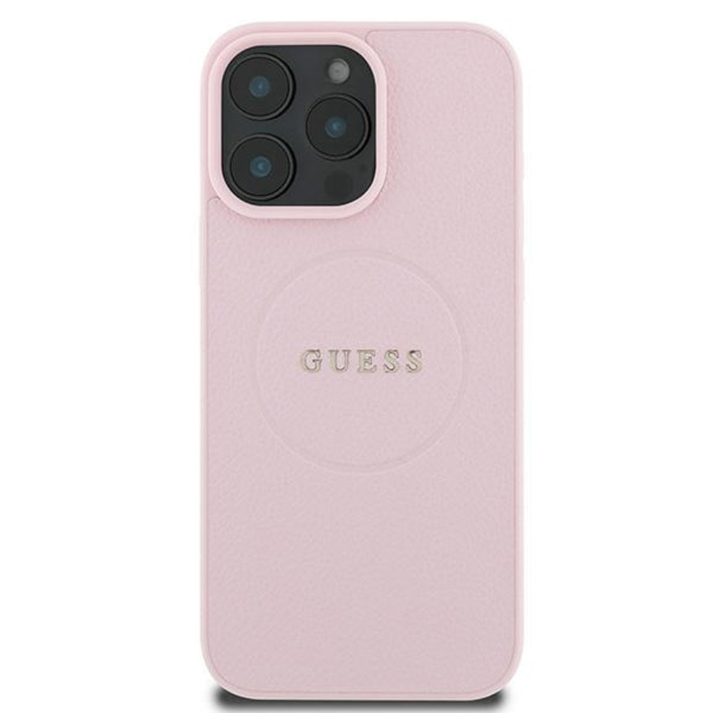 MagSafe cover til Apple iPhone 15 Pro Max, Guess, Grained Gold Ring, Pink