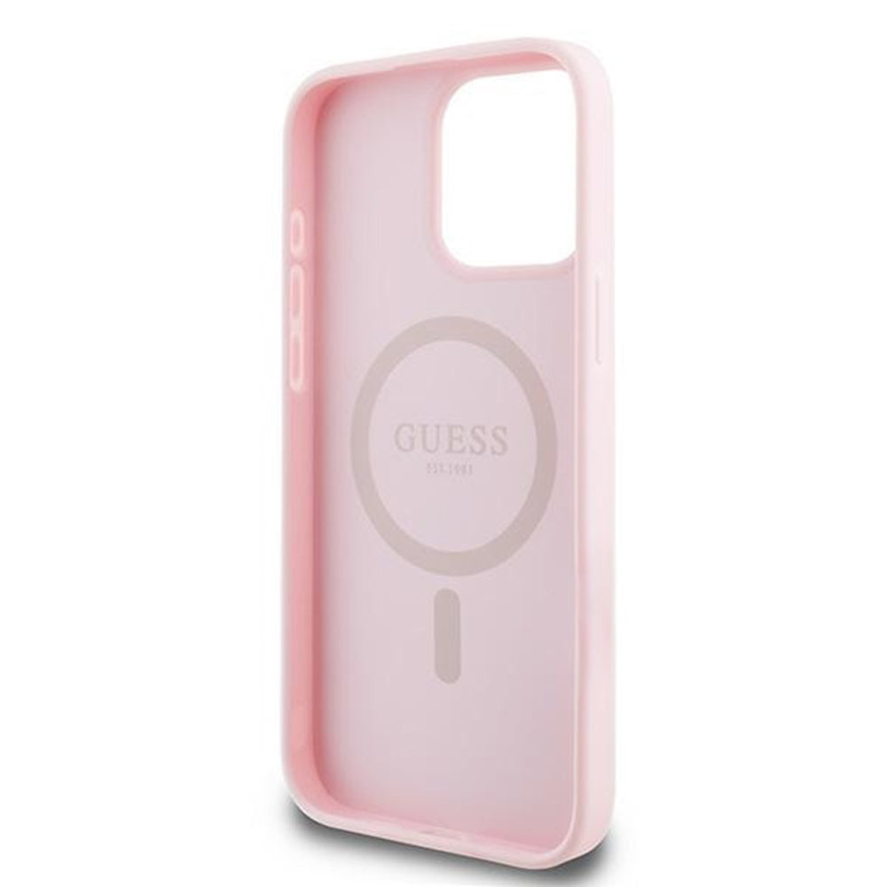MagSafe cover til Apple iPhone 15 Pro Max, Guess, Grained Gold Ring, Pink
