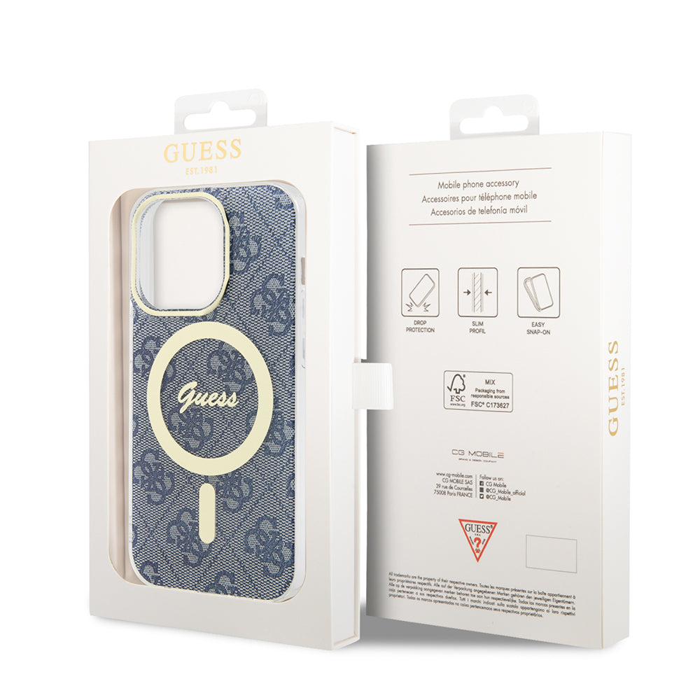 MagSafe cover til Apple iPhone 15 Pro Max, Guess, IML 4G, Blå