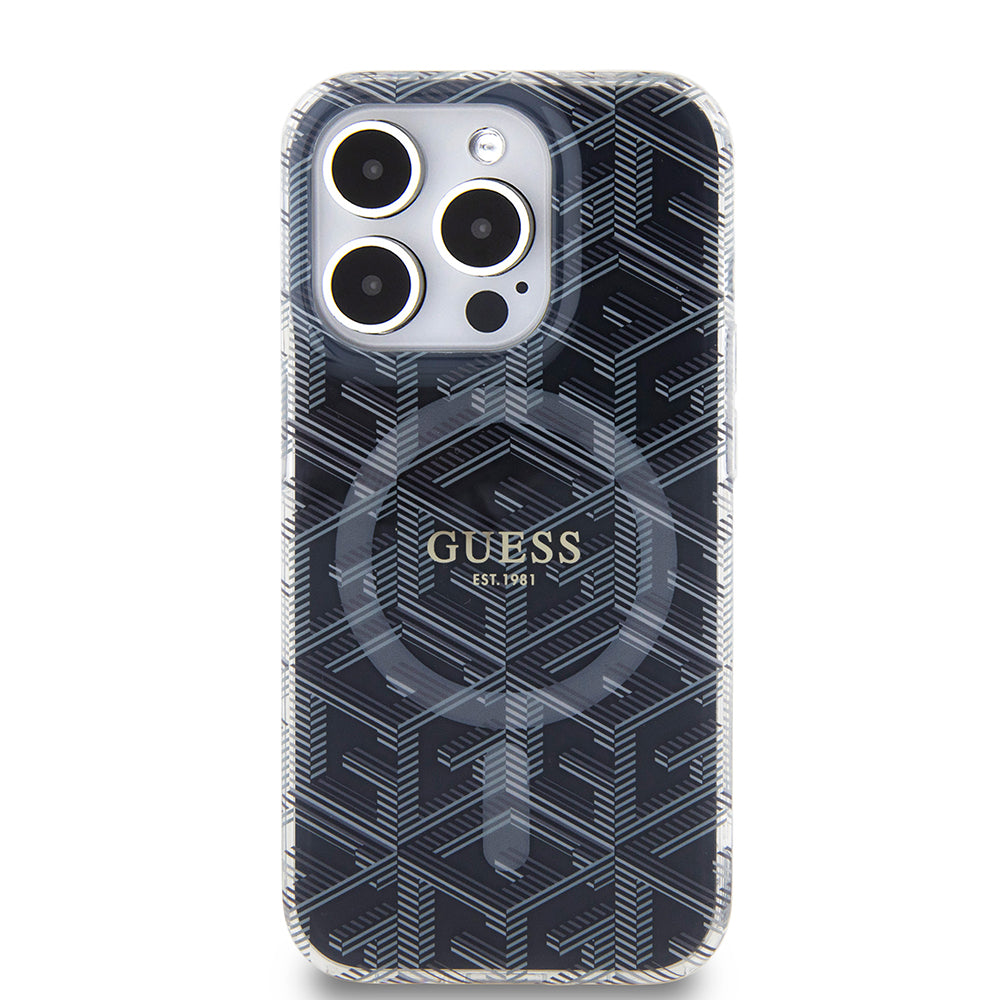 MagSafe cover til Apple iPhone 15 Pro Max, Guess, IML Gcube, Sort
