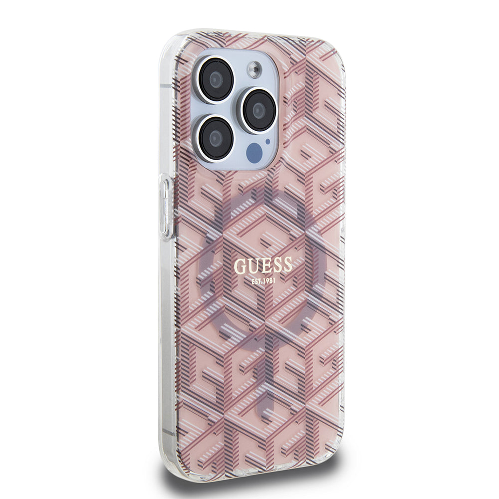 MagSafe cover til Apple iPhone 15 Pro Max, Guess, IML Gcube, Pink