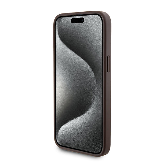 MagSafe Case for Apple iPhone 15 Pro Max, Guess, Powerbank 4G Metal Logo, Brown