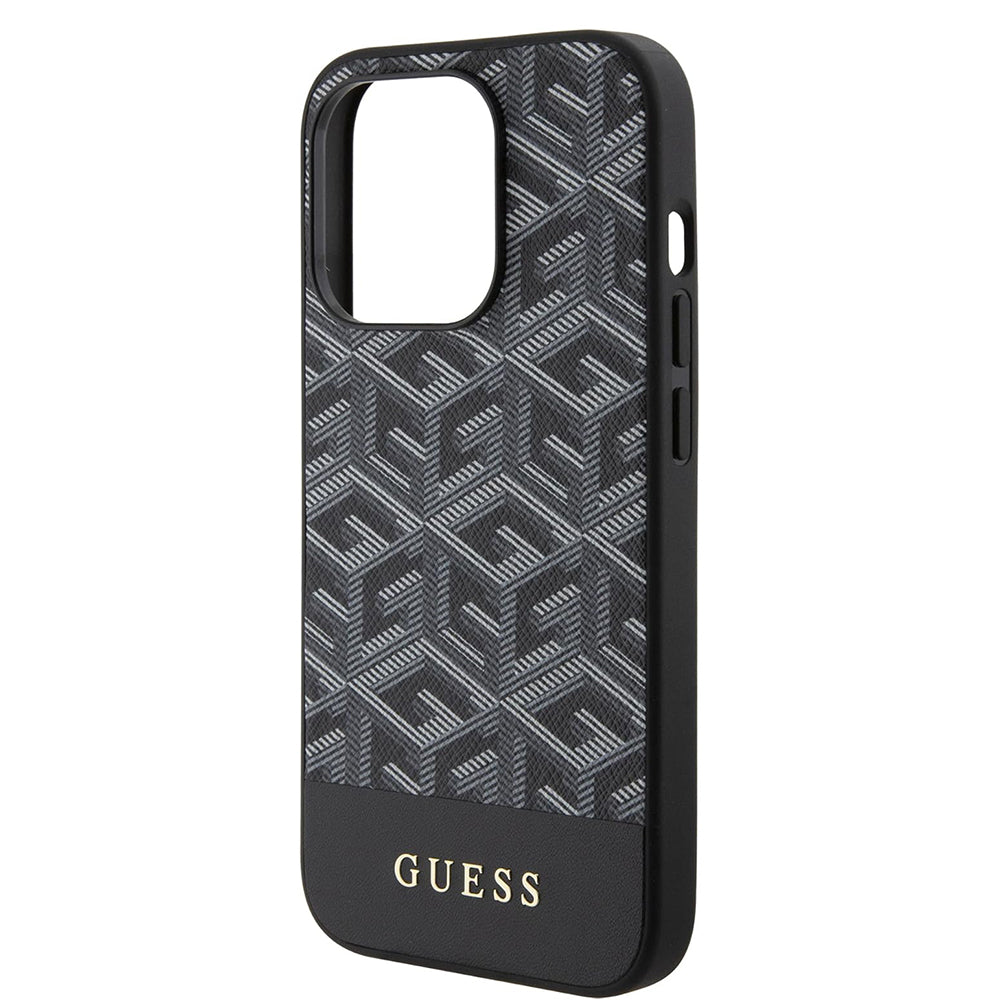 MagSafe cover til Apple iPhone 15 Pro Max, Guess, PU G Cube, Sort