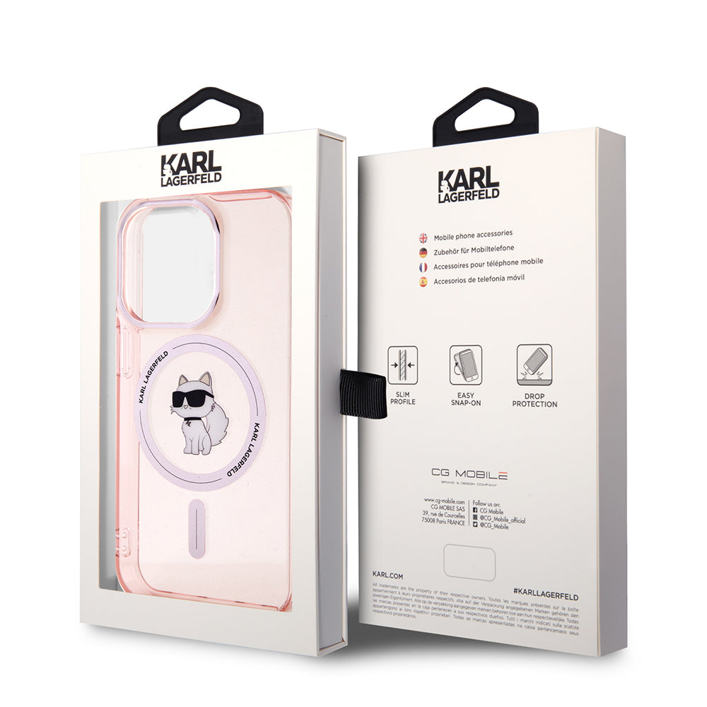 MagSafe cover til Apple iPhone 15 Pro Max, Karl Lagerfeld, IML Choupette, Pink
