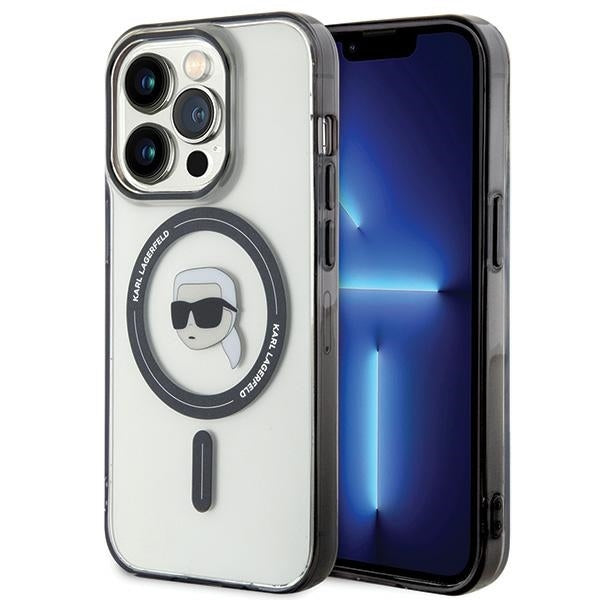 MagSafe cover til Apple iPhone 15 Pro Max, Karl Lagerfeld, IML Karl's Head, Gennemsigtig