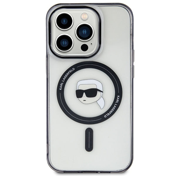MagSafe cover til Apple iPhone 15 Pro Max, Karl Lagerfeld, IML Karl's Head, Gennemsigtig