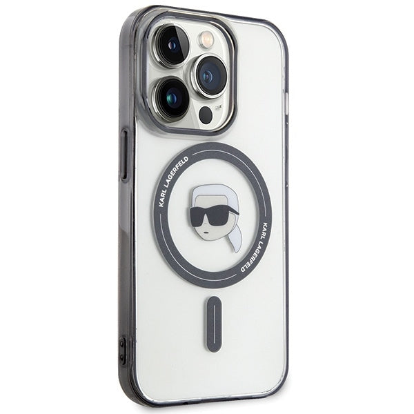MagSafe cover til Apple iPhone 15 Pro Max, Karl Lagerfeld, IML Karl's Head, Gennemsigtig