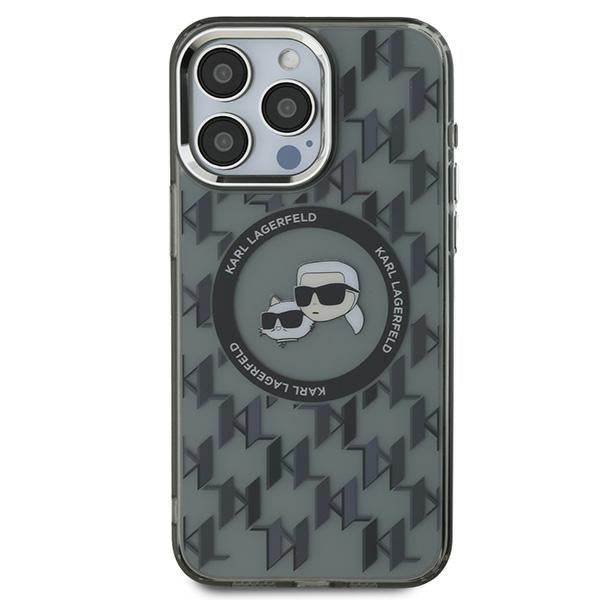 MagSafe cover til Apple iPhone 15 Pro Max, Karl Lagerfeld, IML Monogram Karl & Choupette's Heads, Sort