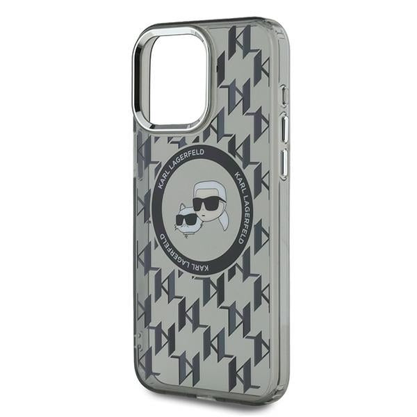 MagSafe cover til Apple iPhone 15 Pro Max, Karl Lagerfeld, IML Monogram Karl & Choupette's Heads, Sort