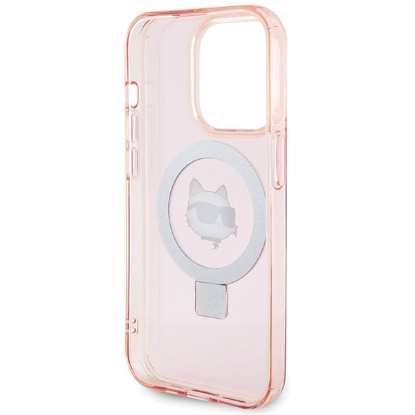 MagSafe cover til Apple iPhone 15 Pro Max, Karl Lagerfeld, Ring Stand Choupette's Head, Pink