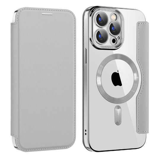 MagSafe-etui til Apple iPhone 15 Pro Max, Techsuit, SmartMag Book, Grå