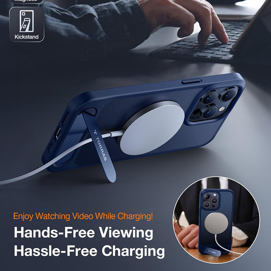 MagSafe cover til Apple iPhone 15 Pro Max, Torras, Pstand, Marineblå