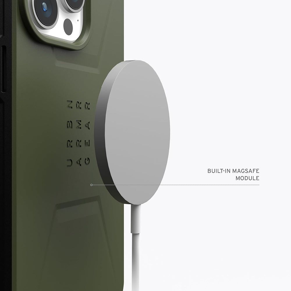 MagSafe-etui til Apple iPhone 15 Pro, Urban Armor Gear, Civilian, Grøn