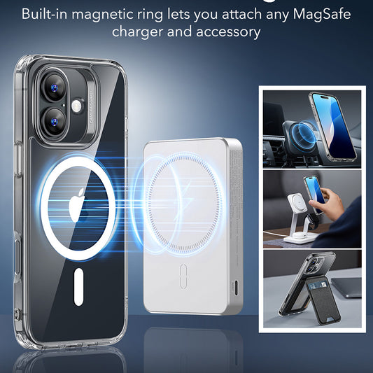 MagSafe Case for Apple iPhone 16, ESR, Classic Hybrid, Transparent