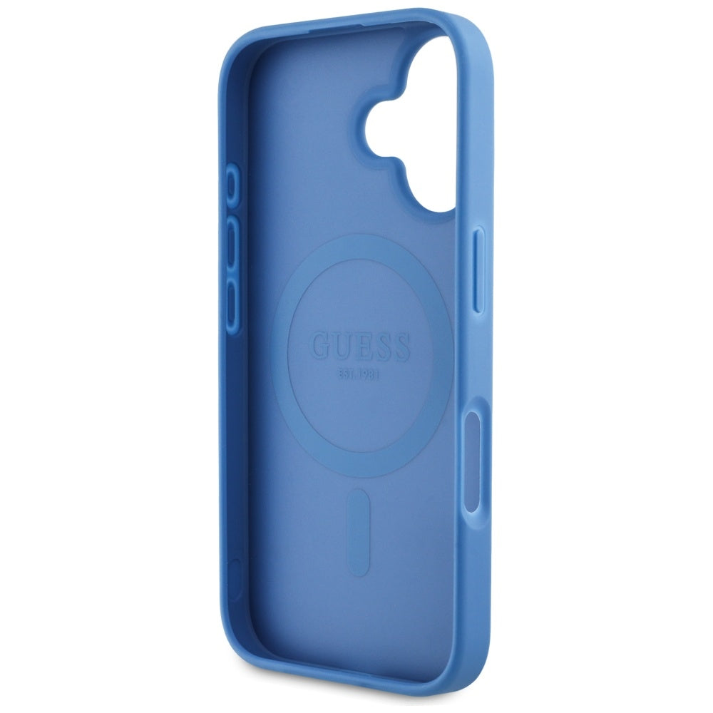 MagSafe cover til Apple iPhone 16, Guess, 4G Circle Classic Logo, Blå