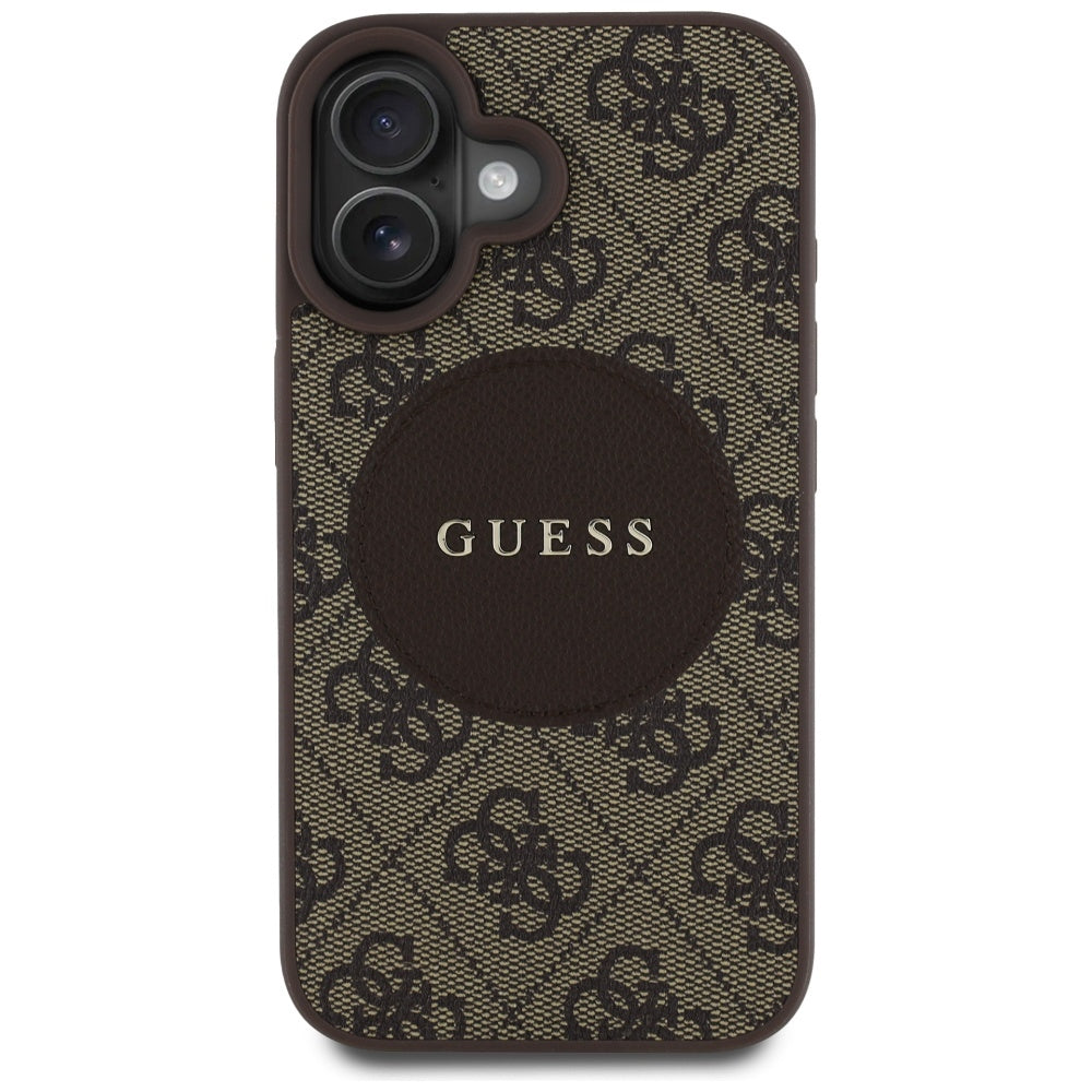 MagSafe cover til Apple iPhone 16, Guess, 4G Circle Classic Logo, Brun